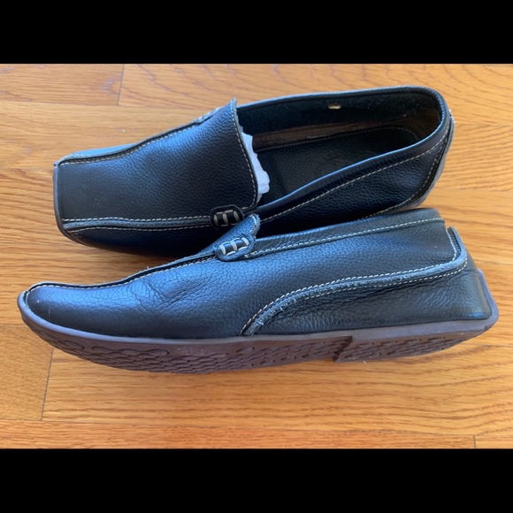 STREET WORK Womens Blue Leather Square Toe Slip-On Loafers Work Shoes Flats Sz 7 - Picture 8 of 12